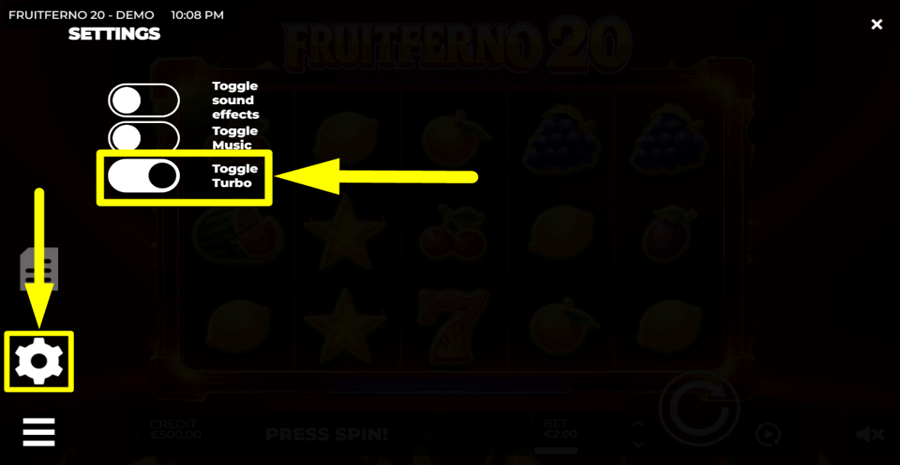 Fruitferno 20 Turbo Feature