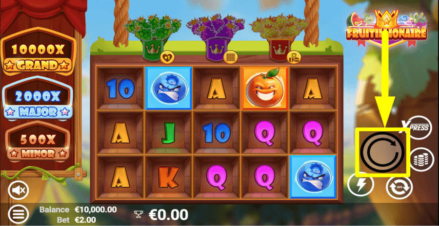 Fruitillionaire Spin Button