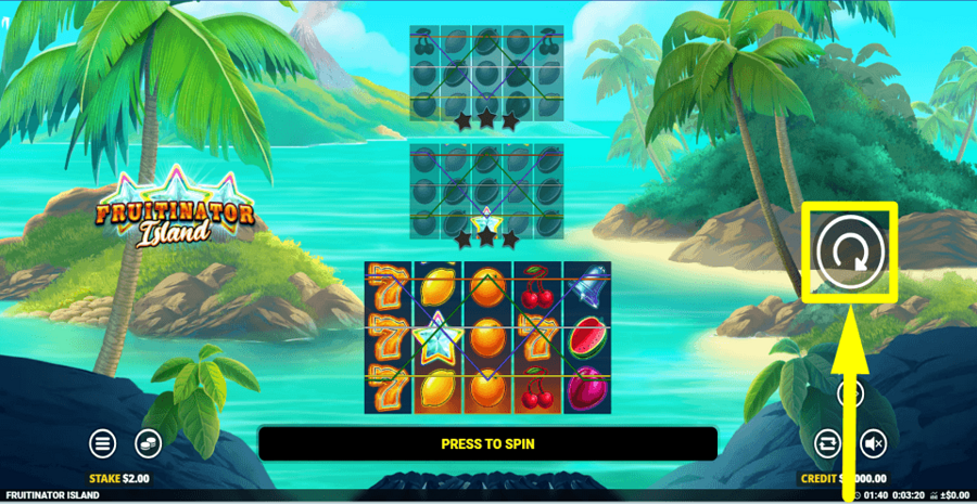 Fruitinator Island Spin Button
