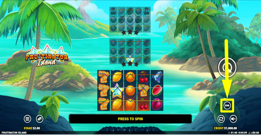 Fruitinator Island Turbo Feature