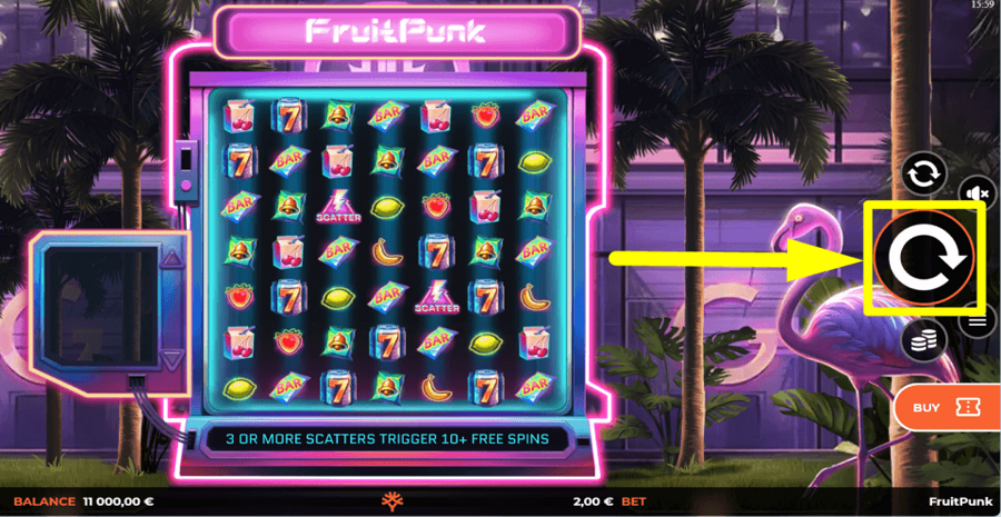 Fruitpunk Spin Button