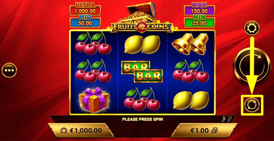 Fruits And Coins Autoplay Feature