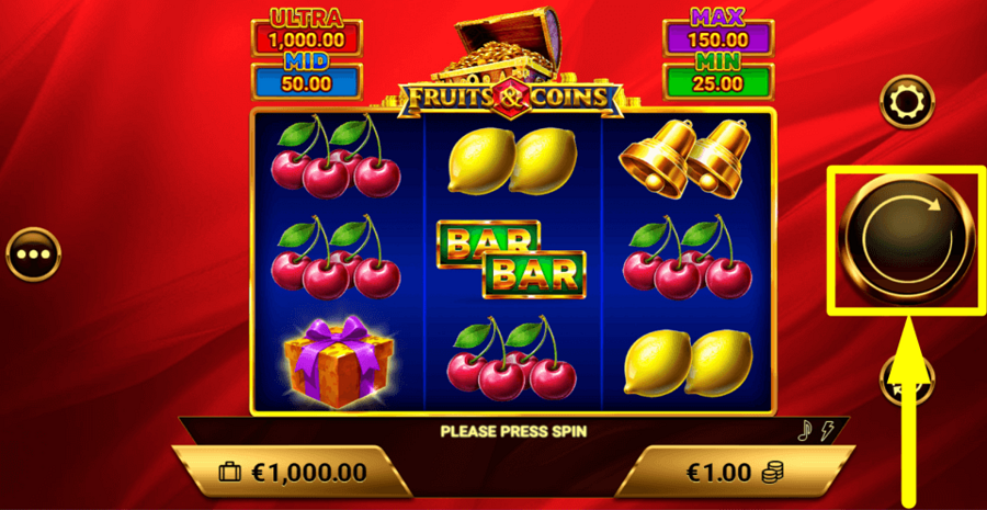 Fruits And Coins Spin Button