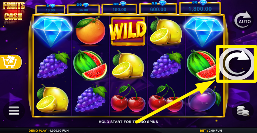 Fruits Cash Spin Button