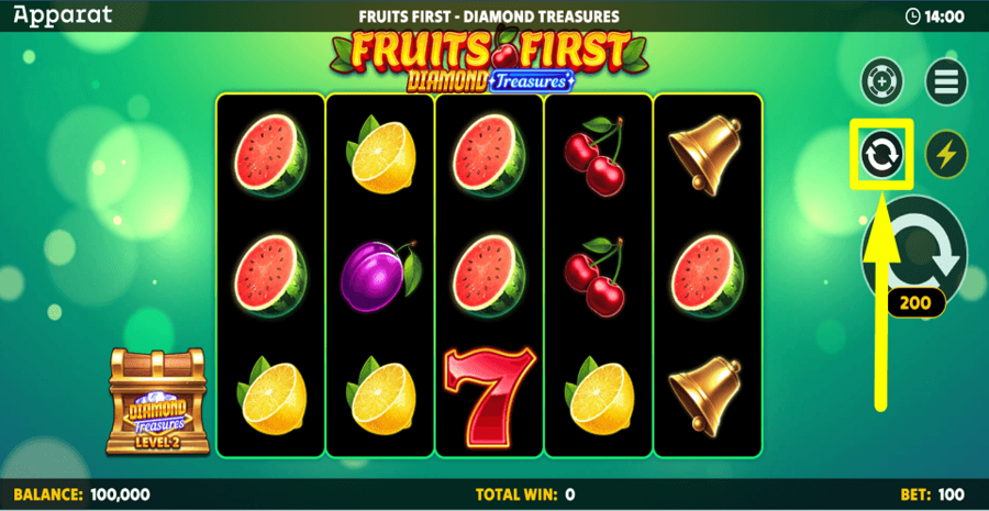 Fruits First Diamond Treasures Autoplay Feature