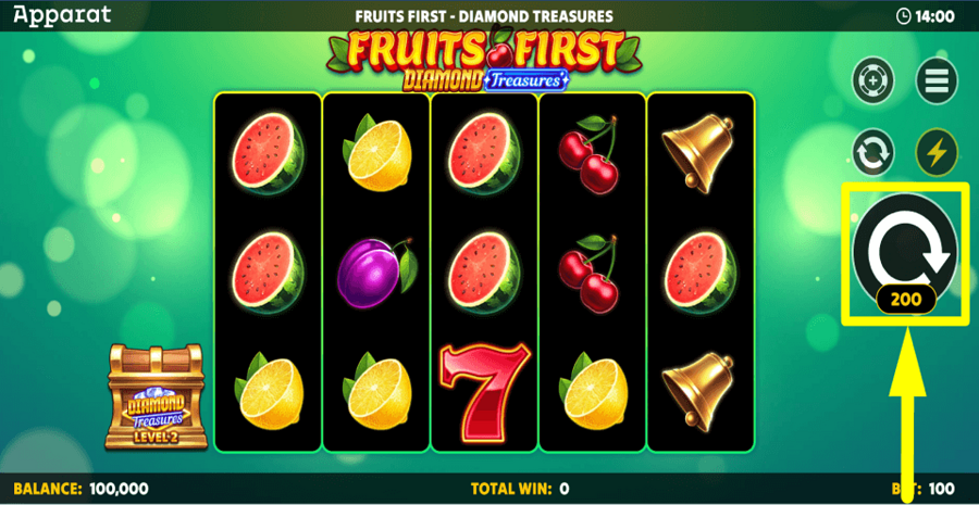 Fruits First Diamond Treasures Spin Button