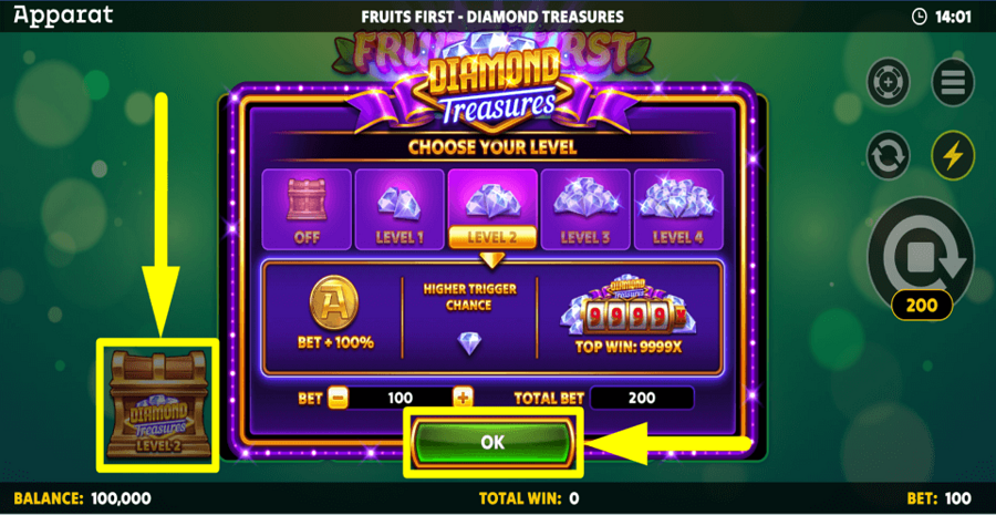Fruits First Diamond Treasures Treasures Feature