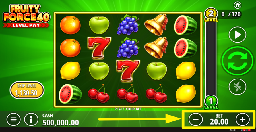 Fruity Force 40 Adjust Bet