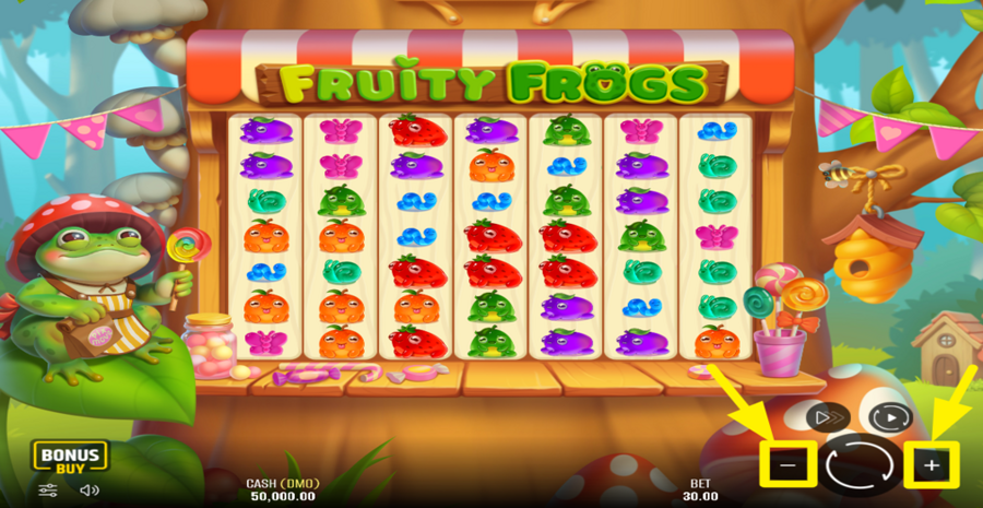 Fruity Frogs Adjust Bet