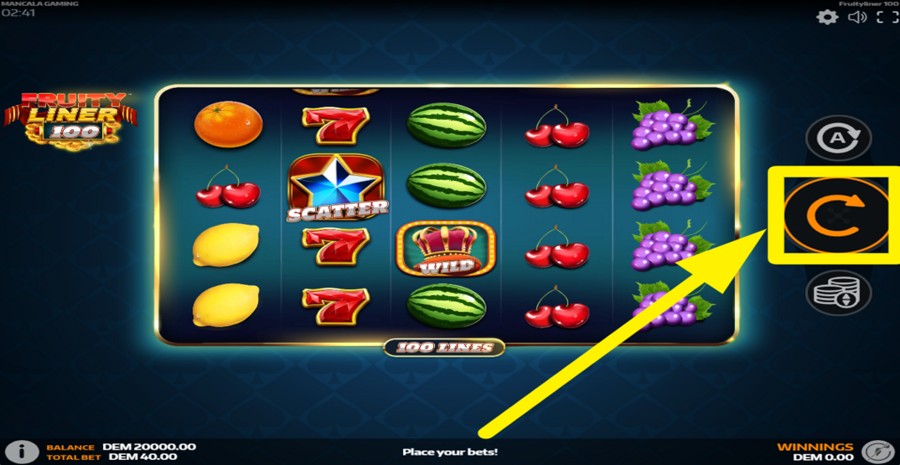 Fruityliner 100 Spin Button