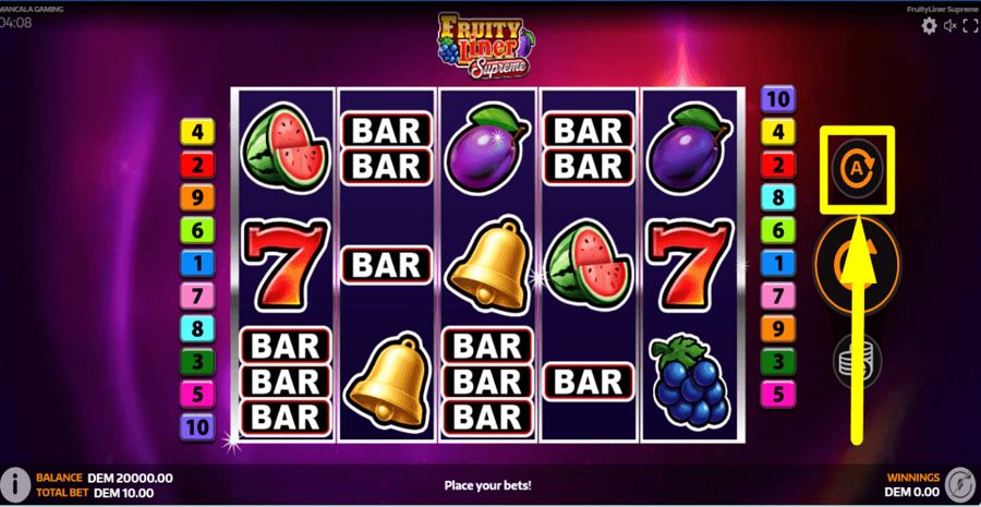 Fruityliner Supreme Autoplay Feature