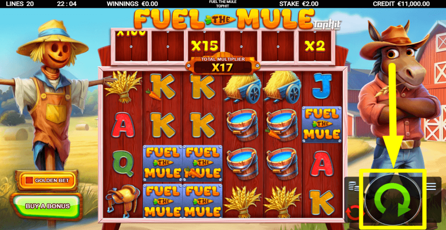Fuel The Mule Spin Button