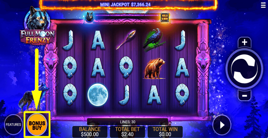 Full Moon Frenzy Buy Feature