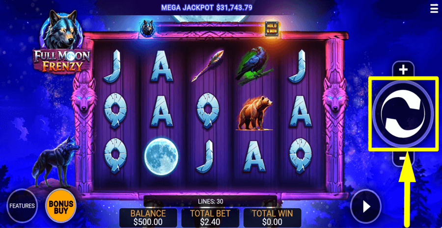 Full Moon Frenzy Spin Button