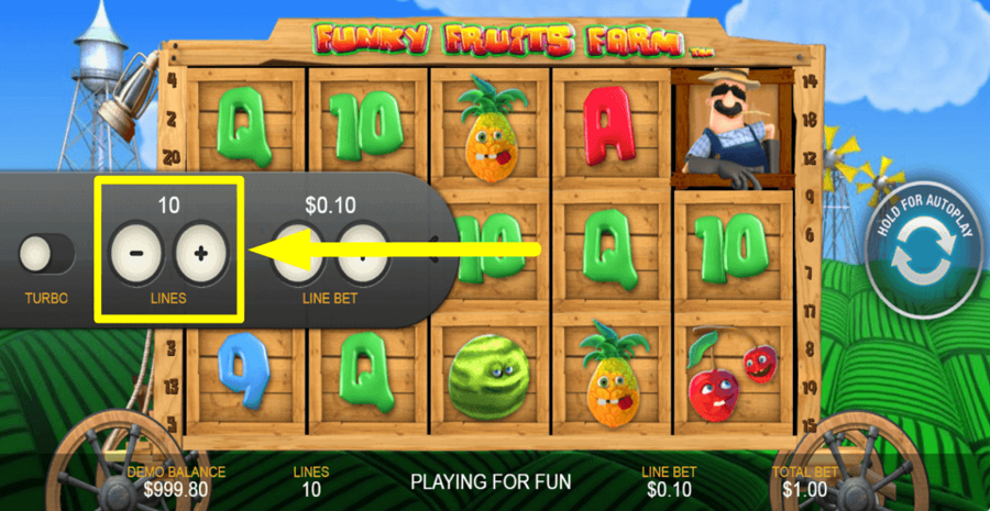 Funky Fruits Farm Adjustable Paylines