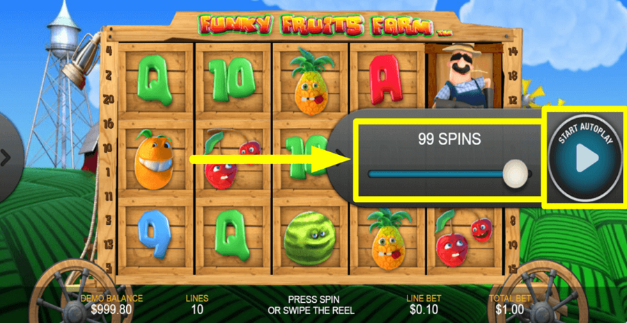 Funky Fruits Farm Autoplay Feature