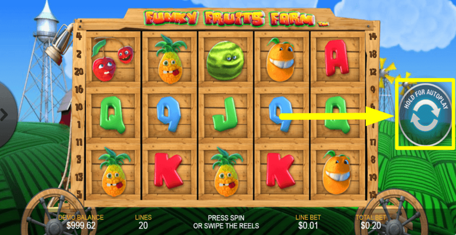 Funky Fruits Farm Spin Button