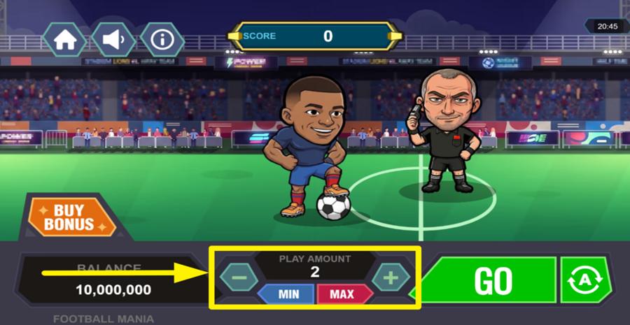 Funky Games Football Mania Adjust Bet