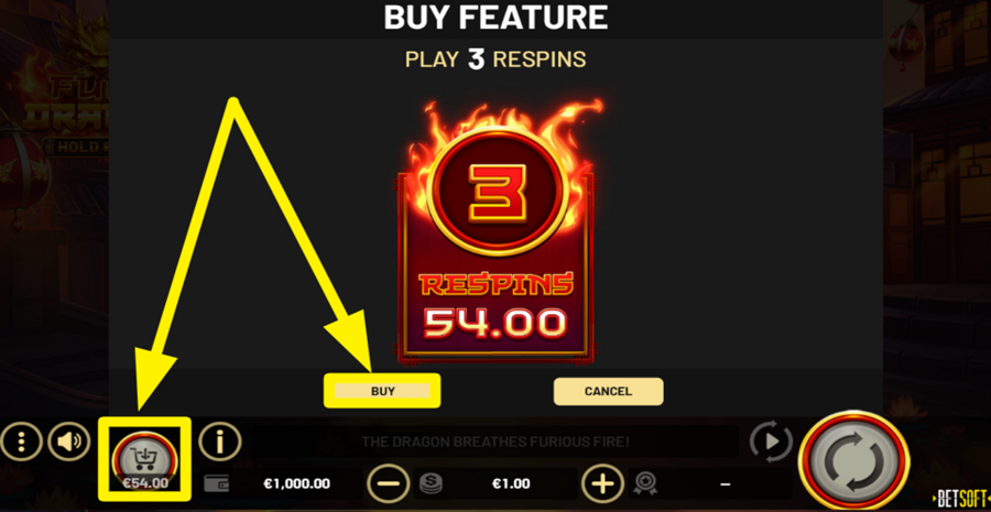 Fury Dragon Hold And Win Buy Bonus