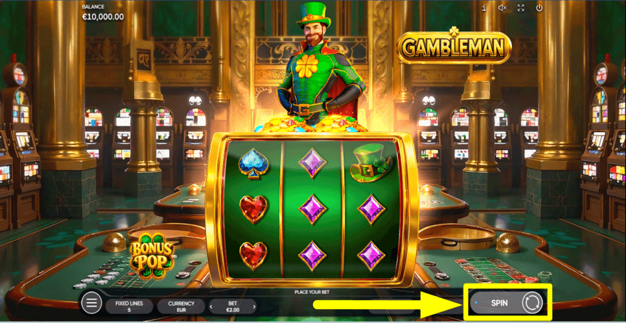 Gambleman Spin Button