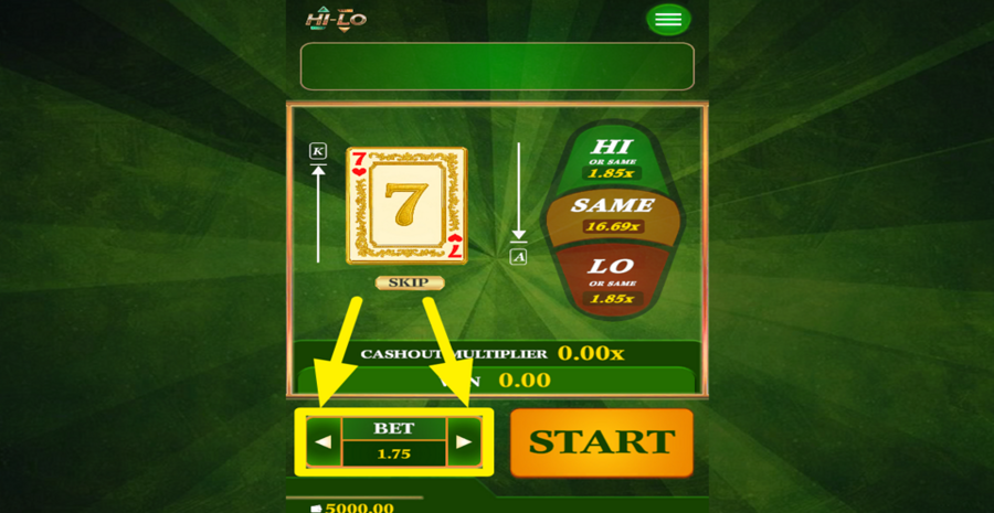 Game Time Tec Hi Lo Adjust Bet