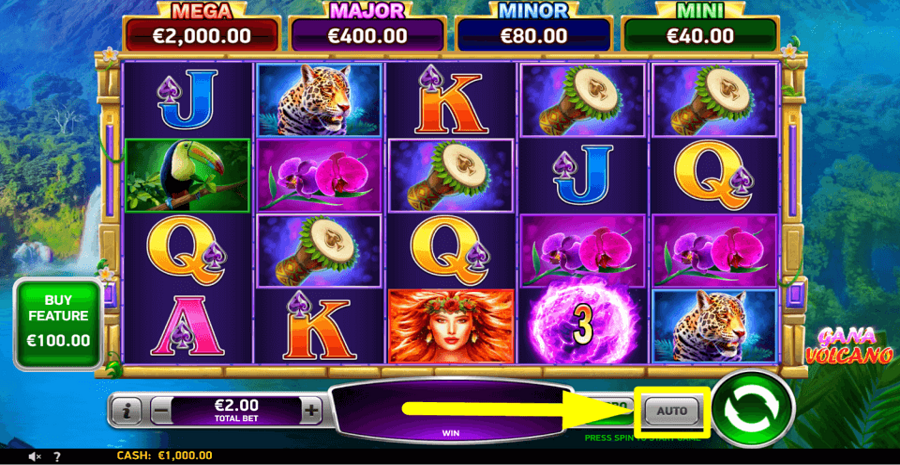 Gana Volcano Autoplay Feature