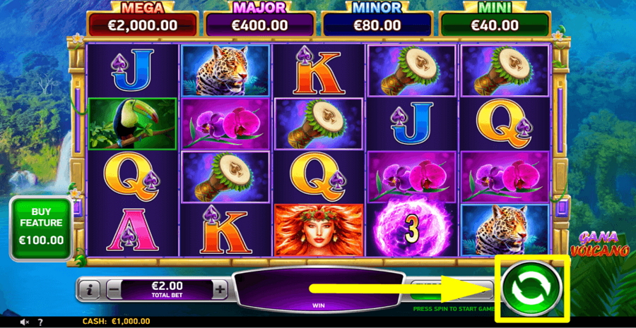 Gana Volcano Spin Button