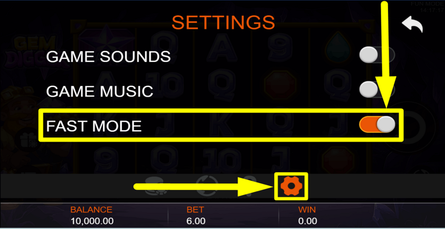 Gem Digger Turbo Feature