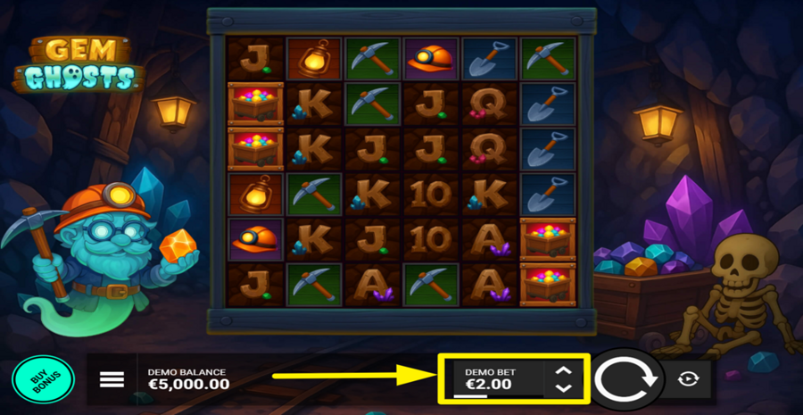 Gem Ghosts Adjust Bet
