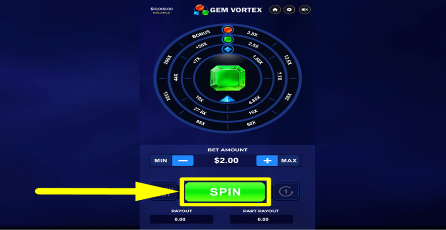 Gem Vortex Spin Button