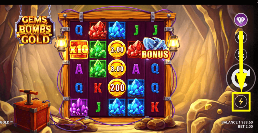 Gems Bombs And Gold Turbo Feature