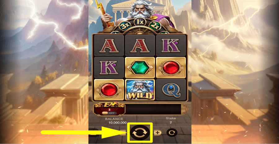 Gems Of Zeus Spin Button