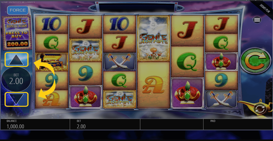 Genie Jackpots Megaways Bet Select