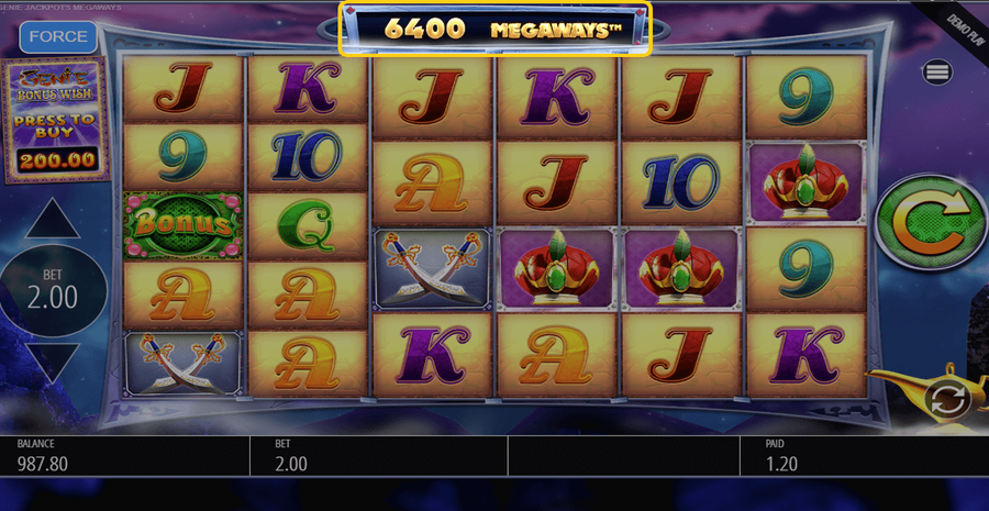 Genie Jackpots Megaways Paylines