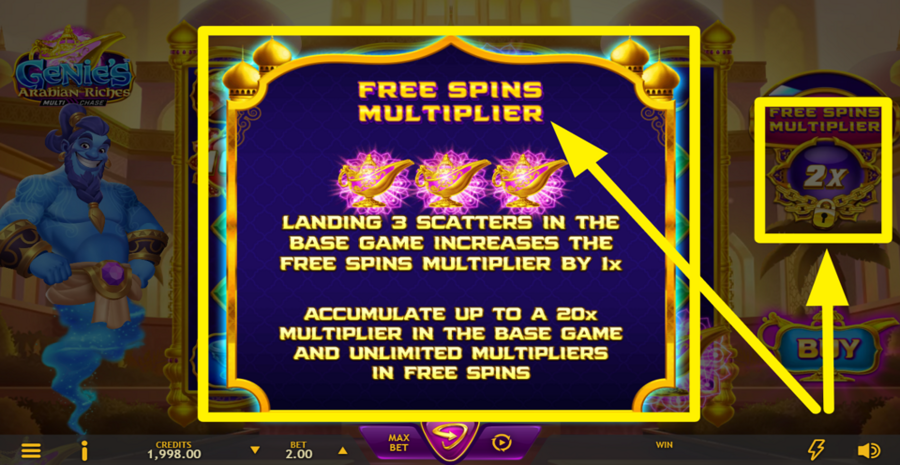 Genies Arabian Riches Free Spins Multiplier