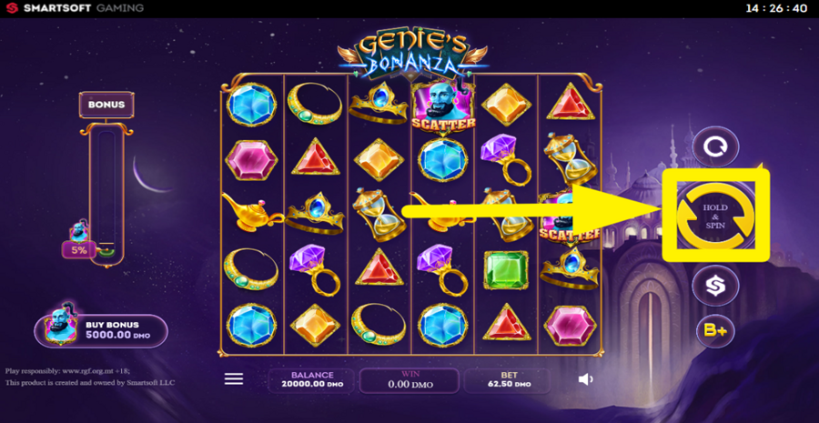 Genies Bonanza Spin Button
