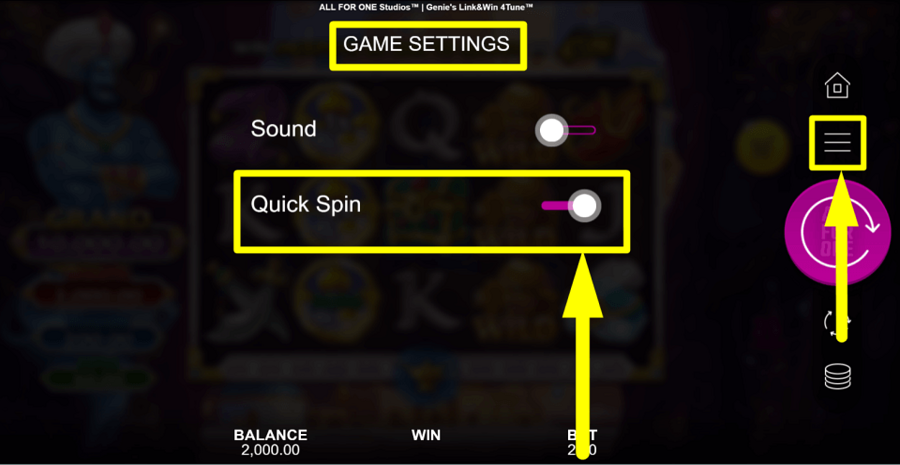 Genies Link And Win 4 Tune Quick Spin Feature