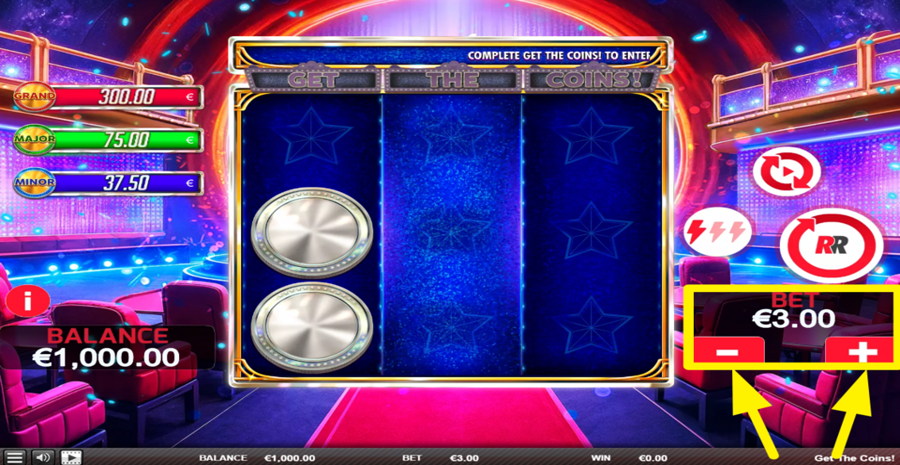 Get The Coins Adjust Bet