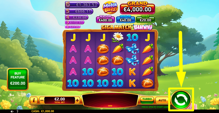 Giga Match Bunny Spin Button