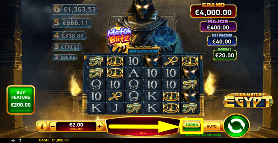 Giga Match Egypt Turbo Feature