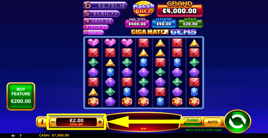 Giga Match Gems Bet Value