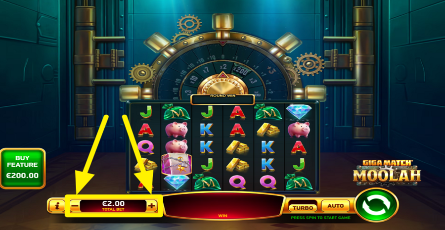 Giga Match Moolah Adjust Bet