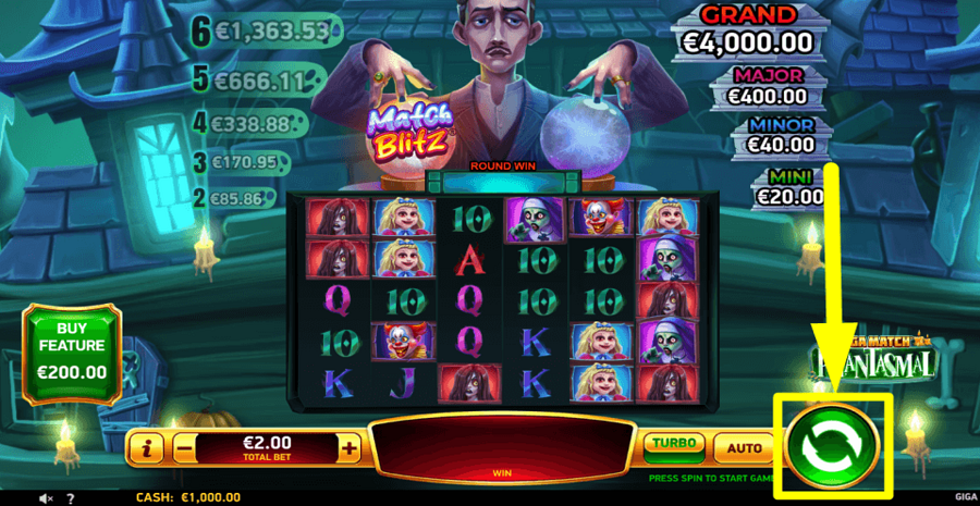 Giga Match Phantasmal Spin Button