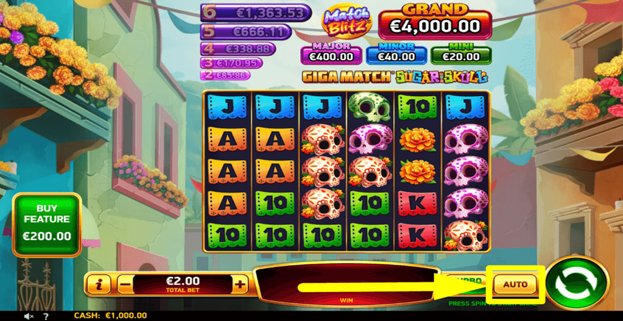 Giga Match Sugar Skull Autoplay Feature