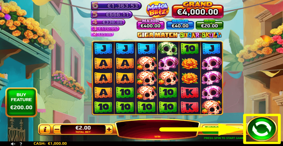 Giga Match Sugar Skull Spin Button