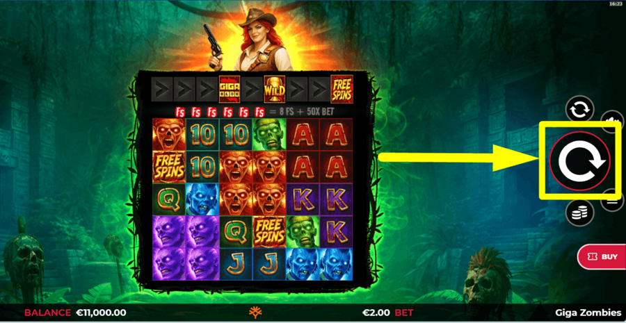 Giga Zombies Spin Button