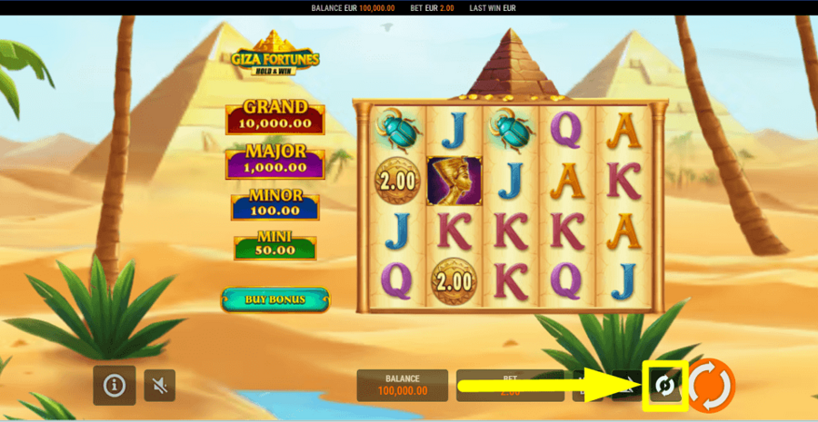 Giza Fortunes Hold And Win Autoplay Feature