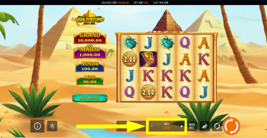 Giza Fortunes Hold And Win Bet Value