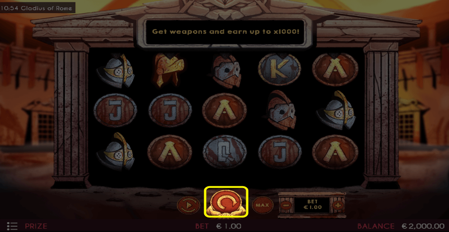 Gladius Of Rome Spin Button