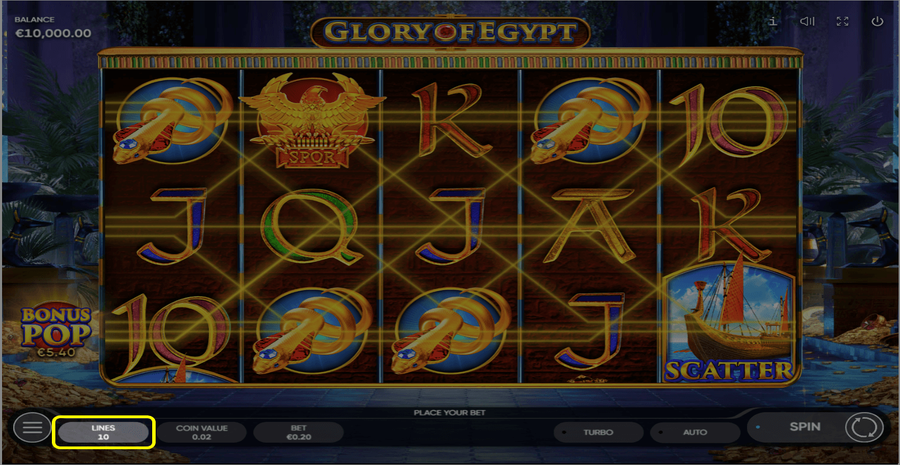 Glory Of Egypt Paylines